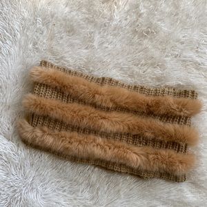 SURELL rabbit faux infinity scarf